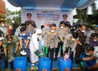 Berantas Sindikat Narkoba, Polda Sumsel Musnahkan Barang Bukti Tiga Pengungkapan Besar di Palembang dan OKI