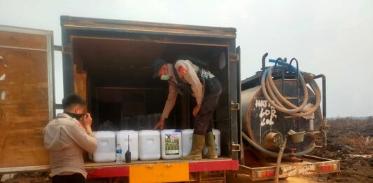 Operasi Aman Nusa II Polda Sumsel Percepat Penanganan Bara Karhutla di Gelumbang
